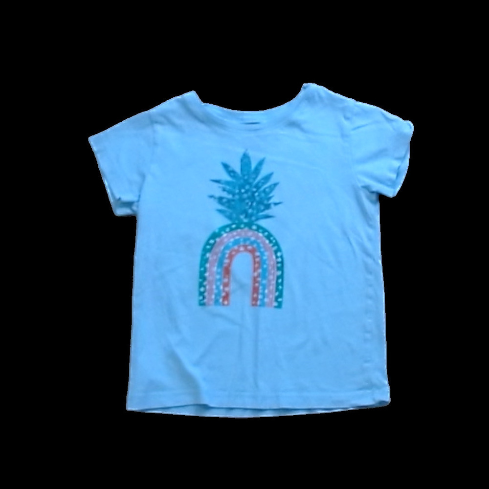Tea Collection Girls Blue | Pineapple Rainbow Shirt size: 3T